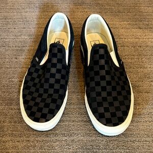 Designer Men’s Vans Slip-On Checker Tuxedo Shoes, Size 11.5 - Limited Edition